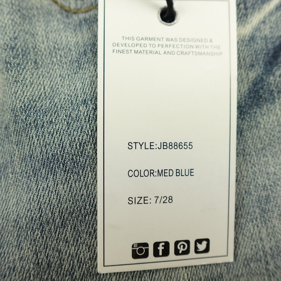 Judy Blue Jeans Womens 7/28 Denim Pin Tack Flare Mid Rise JB88655 Stretch Casual - Picture 12 of 12